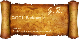Gál Radamesz névjegykártya